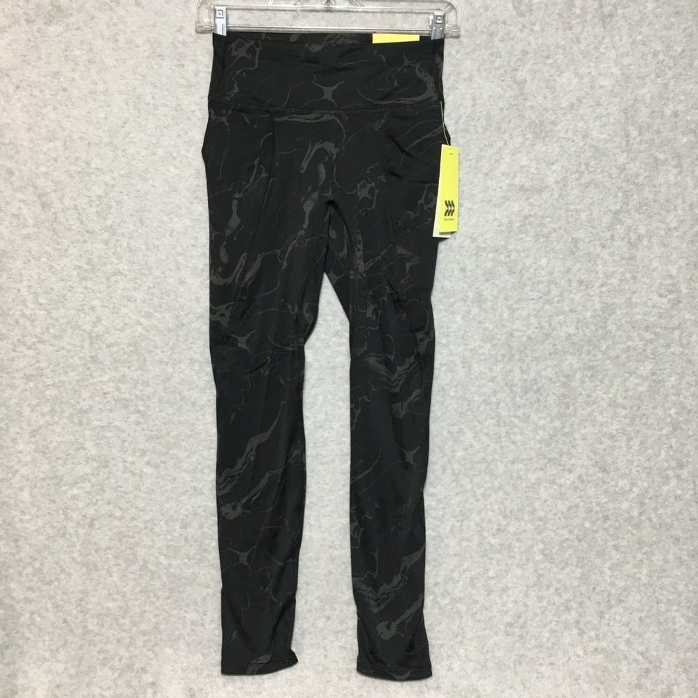 NEW High Rise Flex 7/8 Leggings Size XS Black All In Motion Side Pockets